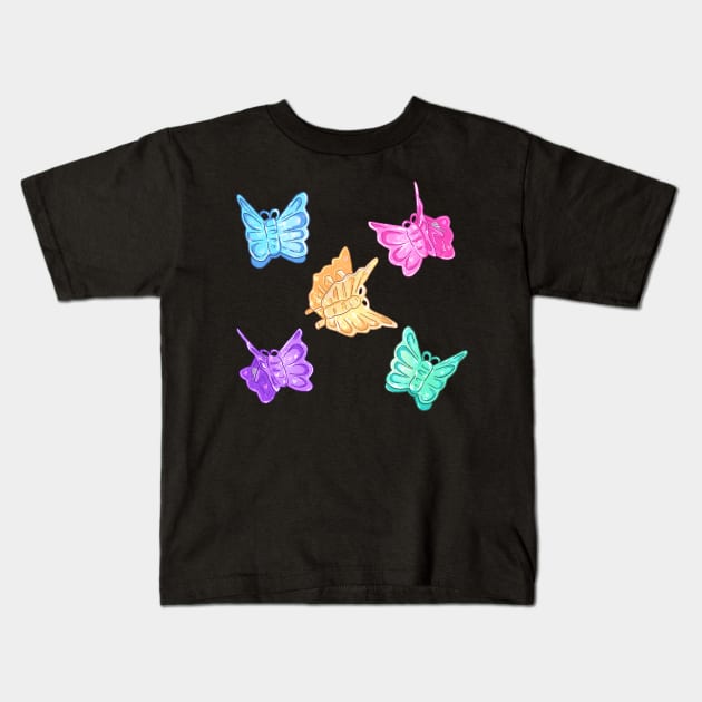 90s Nostalgia Series: butterfly clips Kids T-Shirt by paintdust